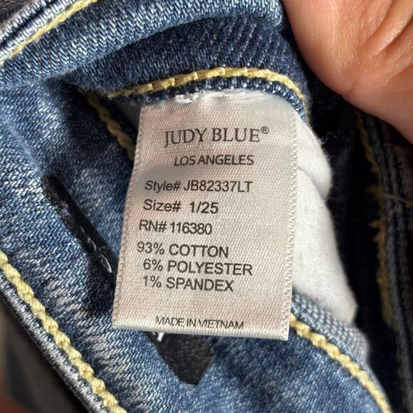 Judy Blue 1/25 High Waist Frayed Hem Boot Cut Jeans Light Wash‎ Y2K - Picture 7 of 10